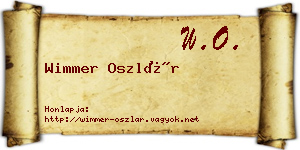 Wimmer Oszlár névjegykártya